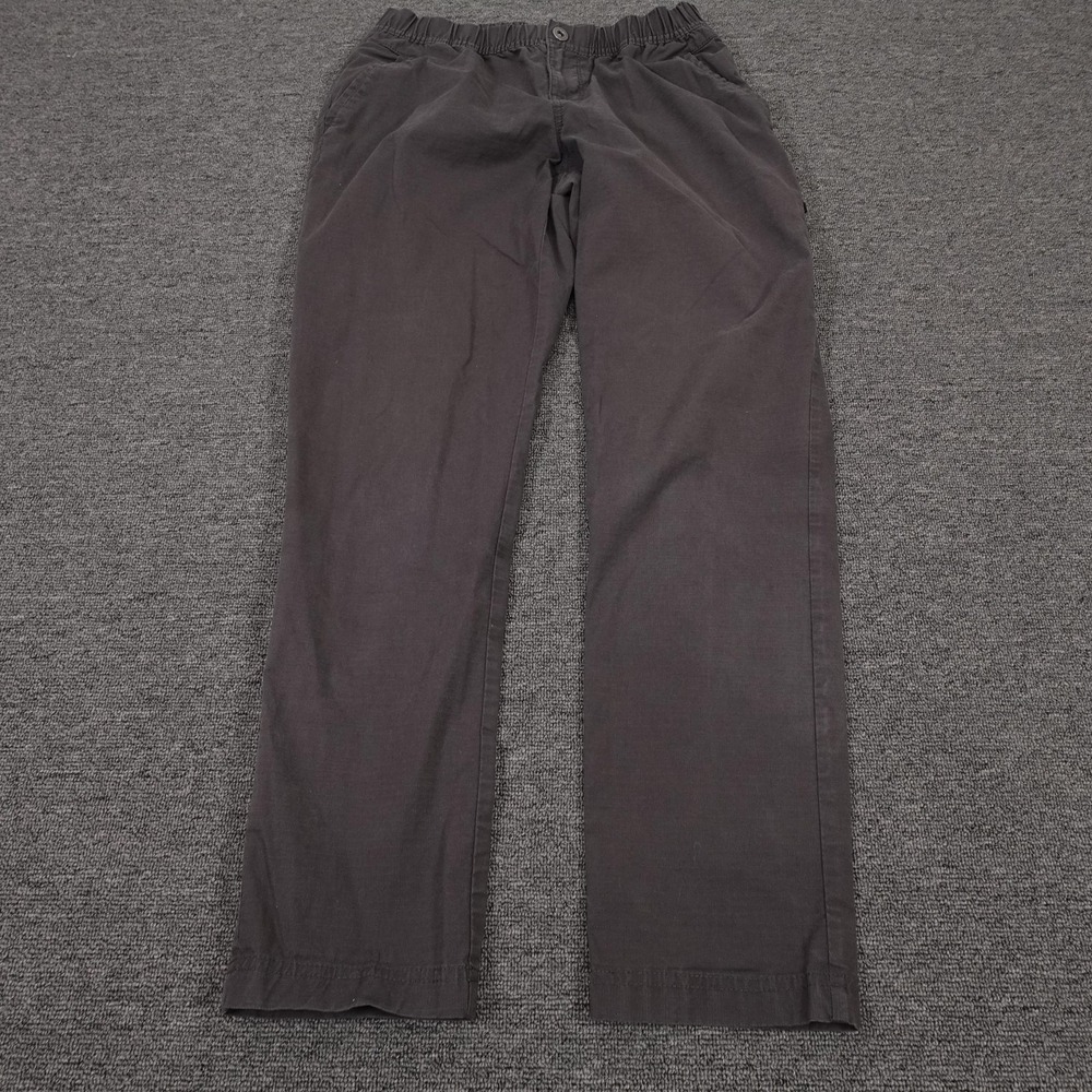 PrAna Pants Womens 6 Gray Twill Chino Pull On Elastic Waist Stretch Pockets